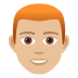 👨🏼‍🦰 man: medium-light skin tone, red hair display on JoyPixels